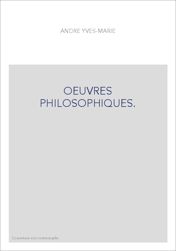 OEUVRES PHILOSOPHIQUES.