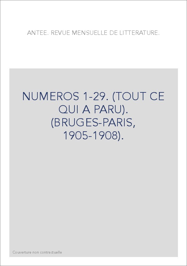 ANTEE (BRUGES-PARIS, 1905-1908).