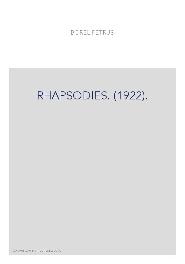 RHAPSODIES. (1922).