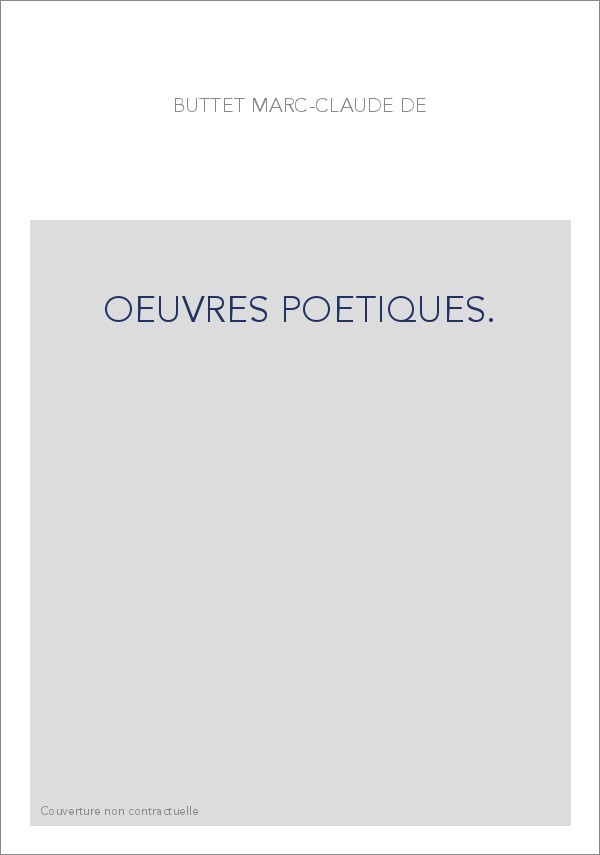 OEUVRES POETIQUES.