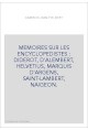MEMOIRES SUR LES ENCYCLOPEDISTES : DIDEROT, D'ALEMBERT, HELVETIUS, MARQUIS D'ARGENS, SAINT-LAMBERT, NAIGEON.
