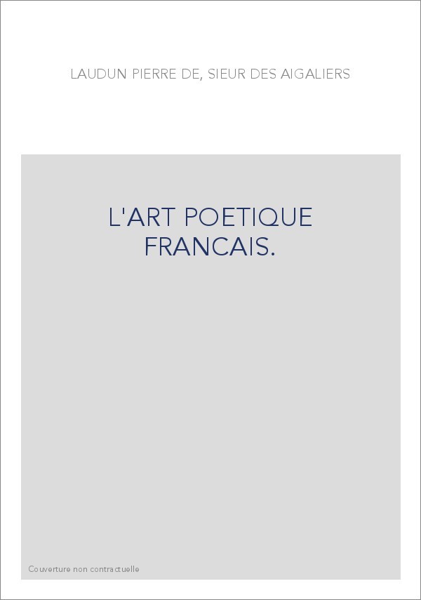 L'ART POETIQUE FRANCAIS.