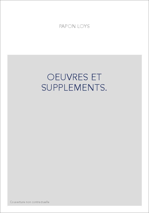 OEUVRES ET SUPPLEMENTS.