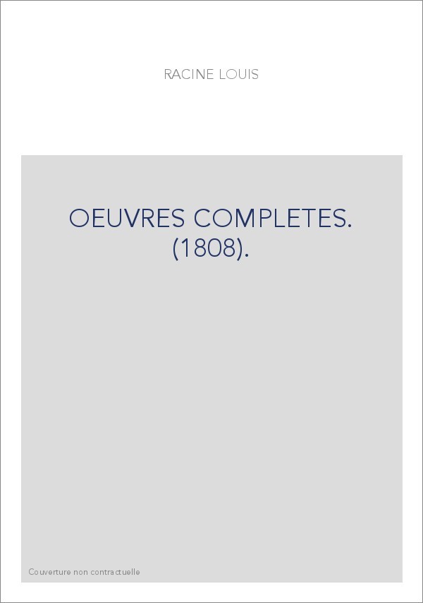OEUVRES COMPLETES. (1808).
