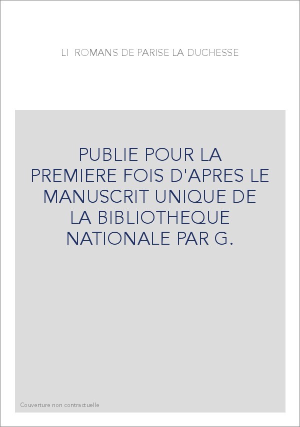 LI ROMANS DE PARISE LA DUCHESSE