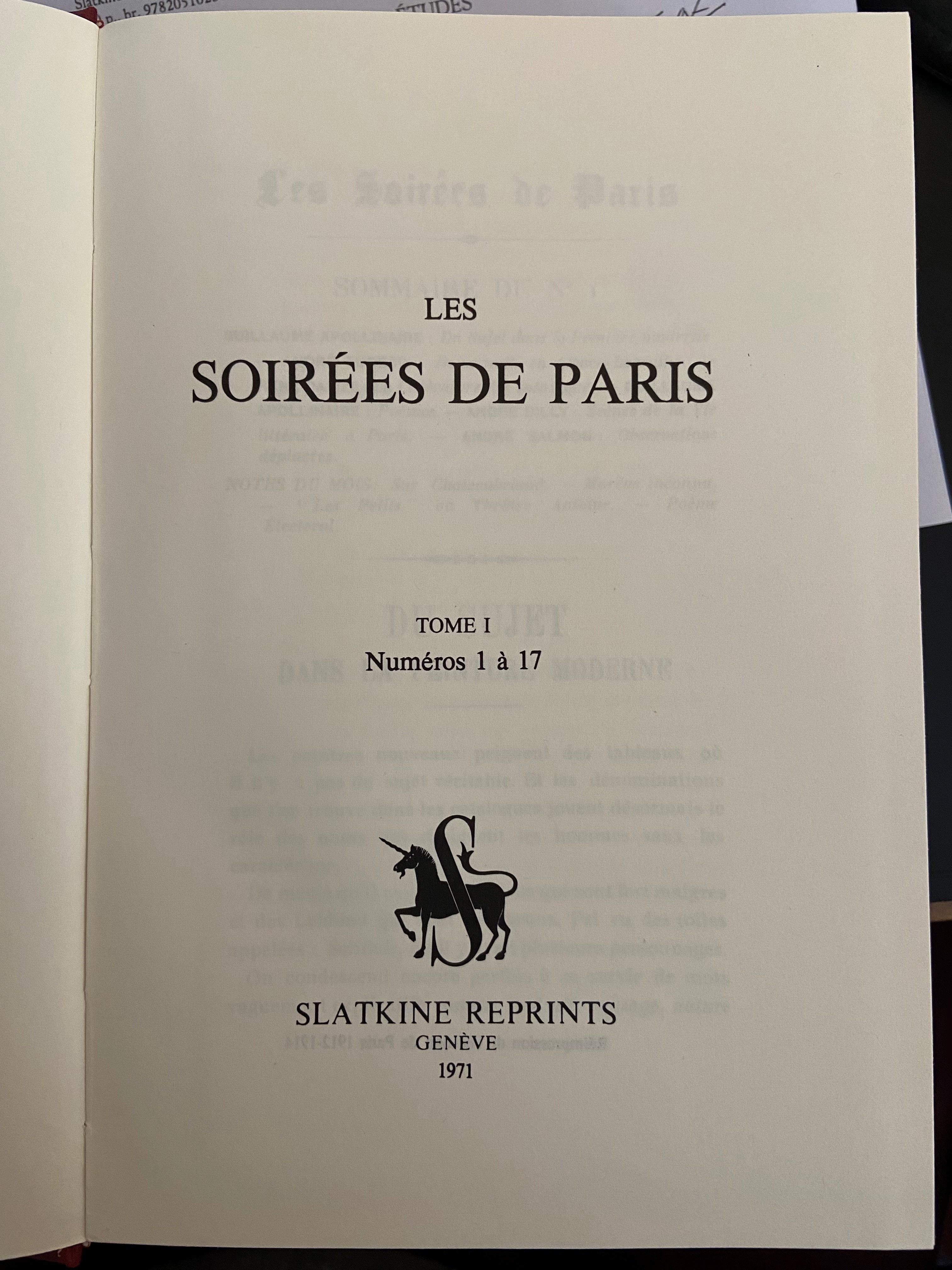 LES SOIRÉES DE PARIS (1912-1914)