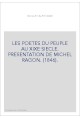 LES POETES DU PEUPLE AU XIXE SIECLE. PRESENTATION DE MICHEL RAGON. (1846).