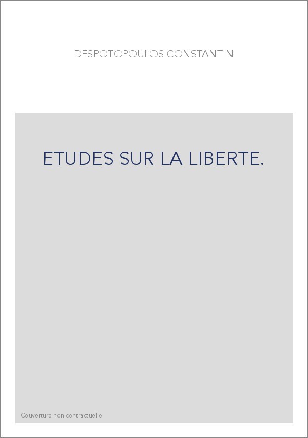 ETUDES SUR LA LIBERTE.