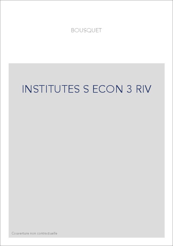 INSTITUTES S ECON 3 RIV