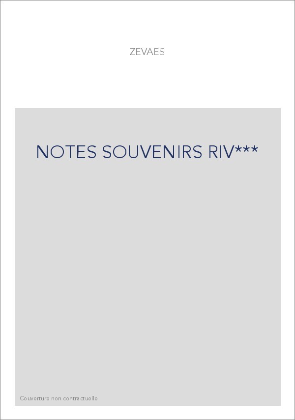 NOTES SOUVENIRS RIV***