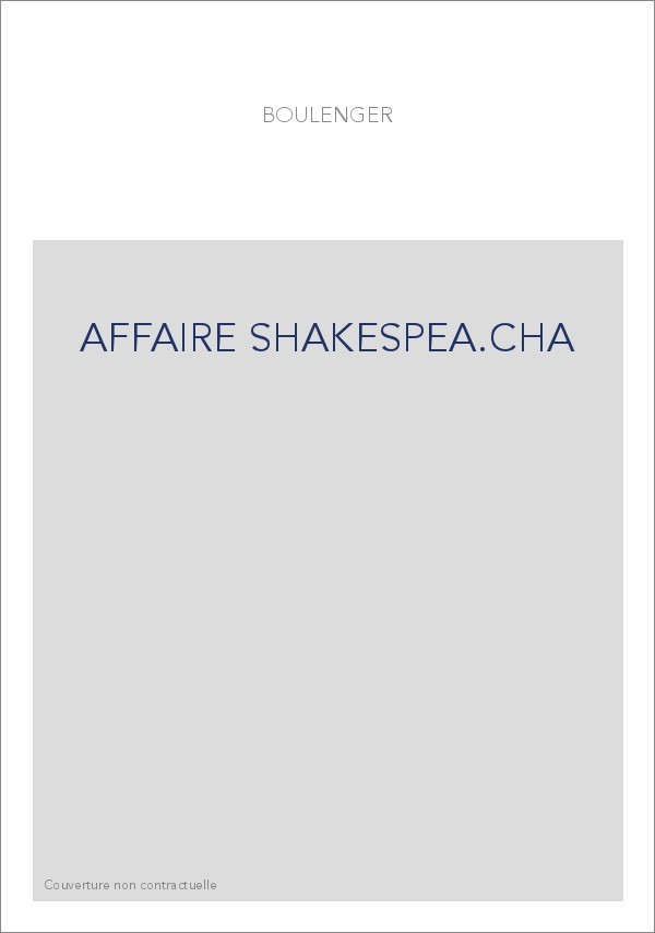 L'AFFAIRE SHAKESPEARE. EDITION ORIGINALE DE 1919
