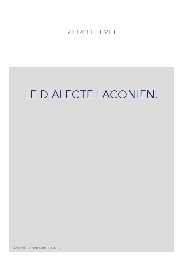 LE DIALECTE LACONIEN.