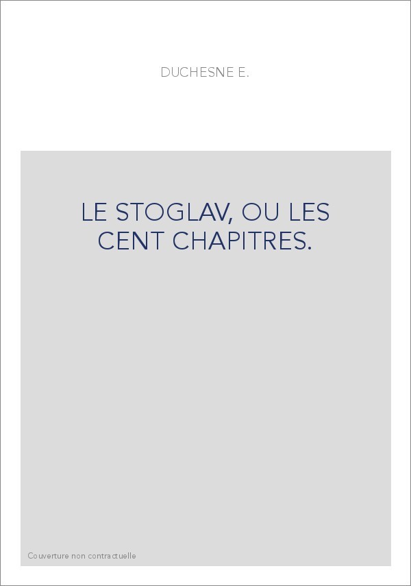 LE STOGLAV, OU LES CENT CHAPITRES.