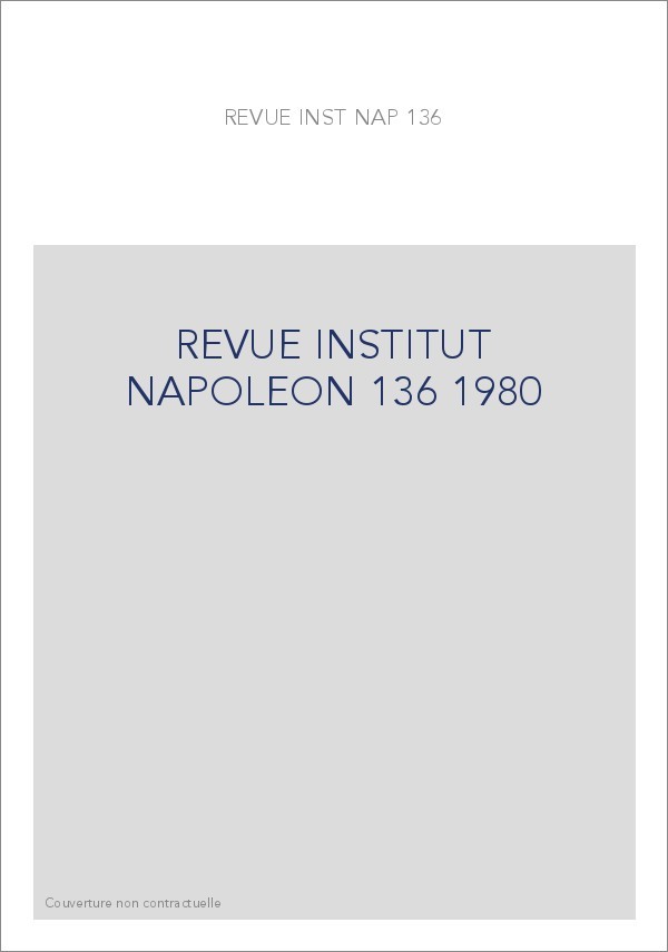 REVUE INST NAPOLEON 136(1980)***