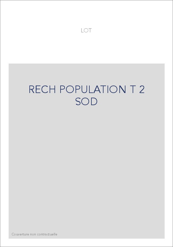 RECH POPULATION T 2 SOD