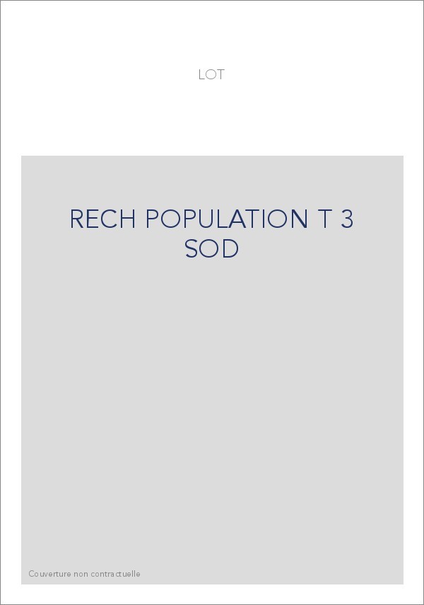 RECH POPULATION T 3 SOD