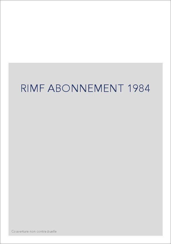 RIMF ABONNEMENT 1984