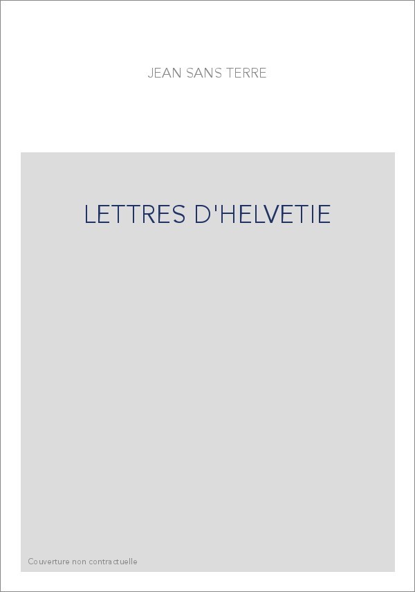 LETTRES D'HELVETIE