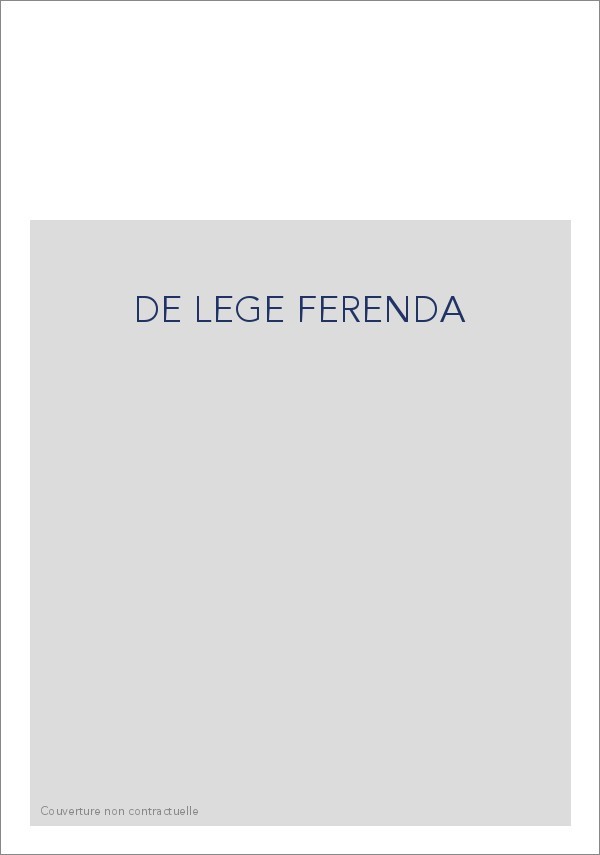 DE LEGE FERENDA
