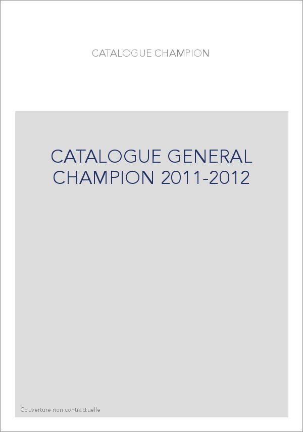 CATALOGUE GENERAL CHAMPION 2020