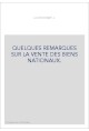 QUELQUES REMARQUES SUR LA VENTE DES BIENS NATIONAUX.
