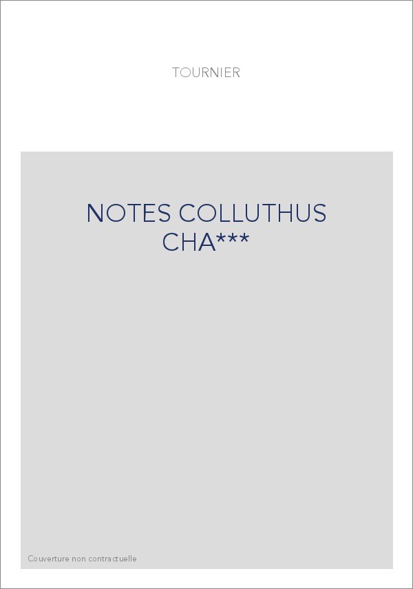 NOTES CRITIQUES SUR COLLUTHUS.