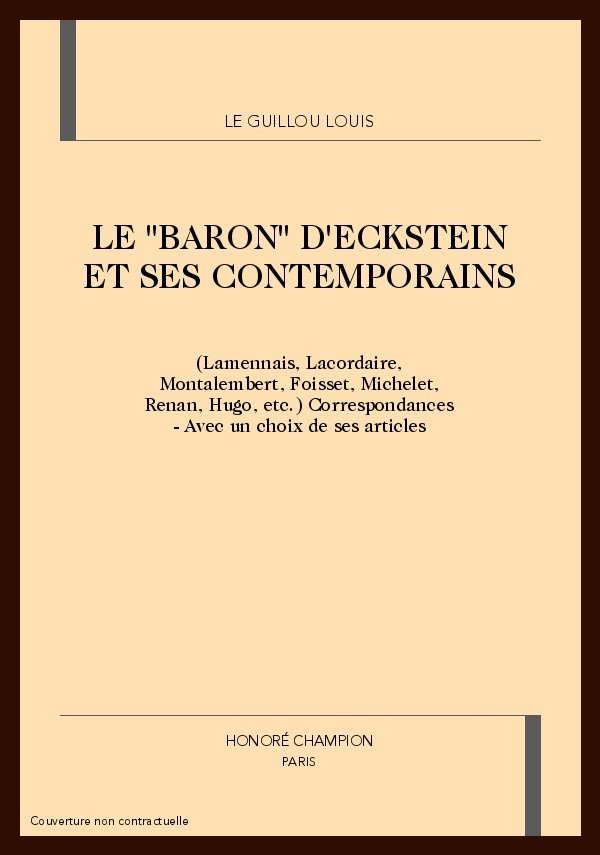 LE "BARON" D'ECKSTEIN ET SES CONTEMPORAINS