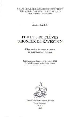 PHILIPPE DE CLEVES, SEIGNEUR DE RAVENSTEIN.
