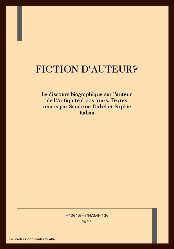 FICTION D'AUTEUR?