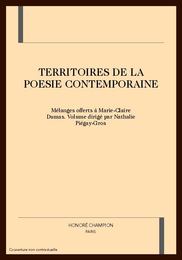 TERRITOIRES DE LA POESIE CONTEMPORAINE