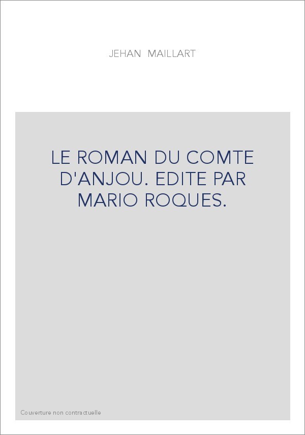LE ROMAN DU COMTE D'ANJOU