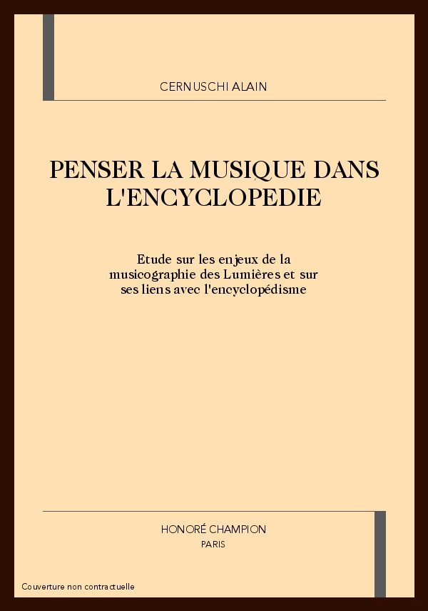 PENSER LA MUSIQUE DANS L'ENCYCLOPEDIE