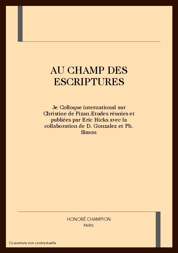 AU CHAMP DES ESCRIPTURES