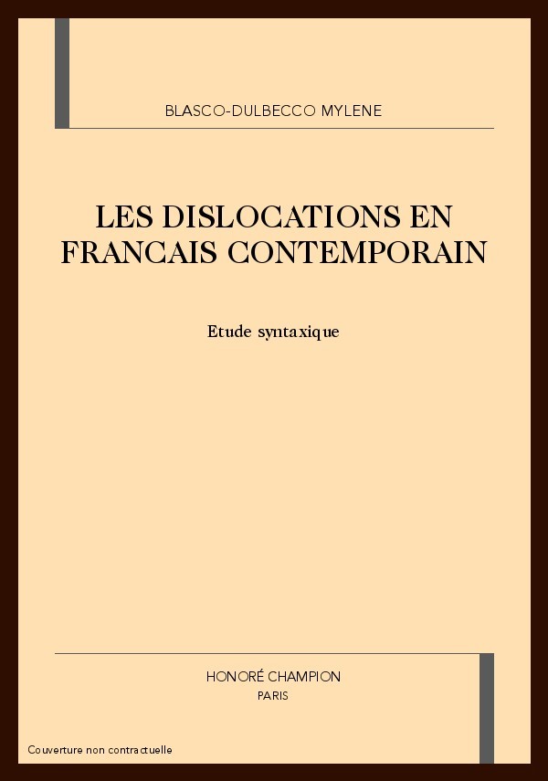 LES DISLOCATIONS EN FRANCAIS CONTEMPORAIN
