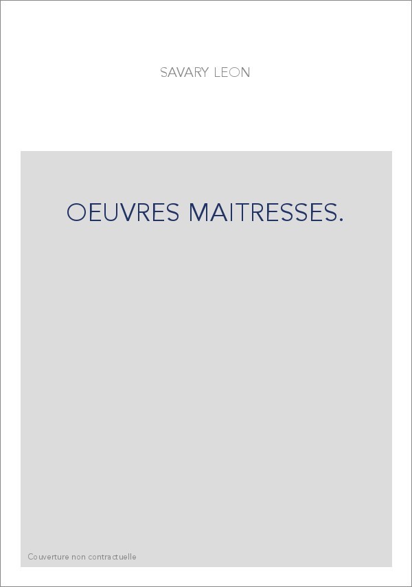 OEUVRES MAITRESSES.