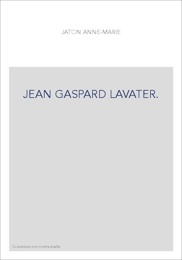 JEAN GASPARD LAVATER.