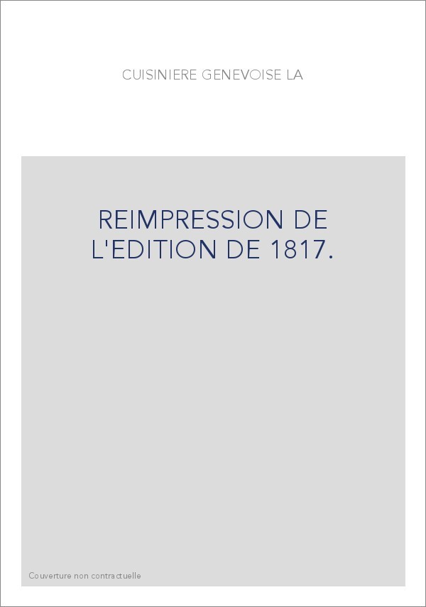 REIMPRESSION DE L'EDITION DE 1817.