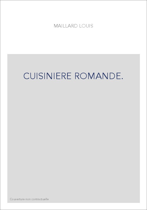 CUISINIERE ROMANDE.