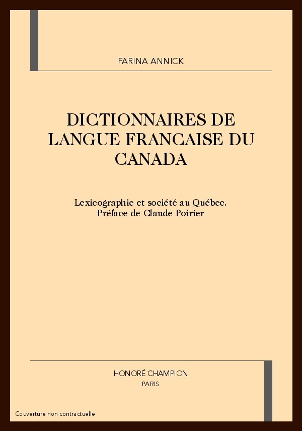 DICTIONNAIRES DE LANGUE FRANCAISE DU CANADA