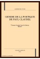 GENESE DE LA POETIQUE DE PAUL CLAUDEL