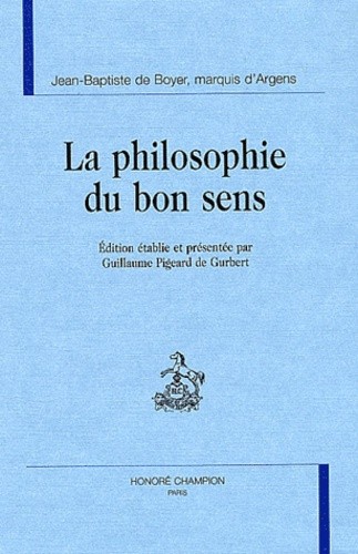 LA PHILOSOPHIE DU BON SENS