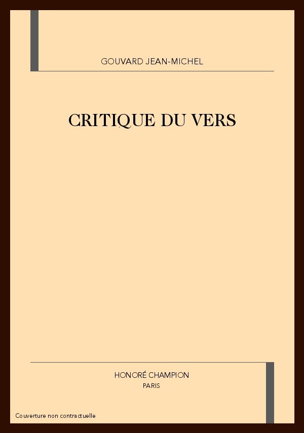 CRITIQUE DU VERS