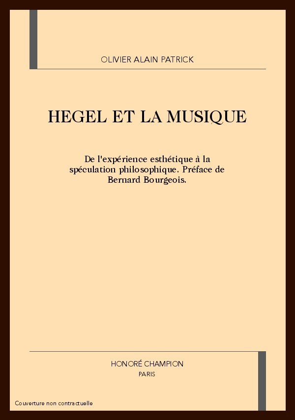 HEGEL ET LA MUSIQUE