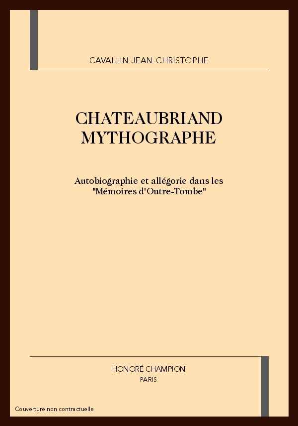 CHATEAUBRIAND MYTHOGRAPHE
