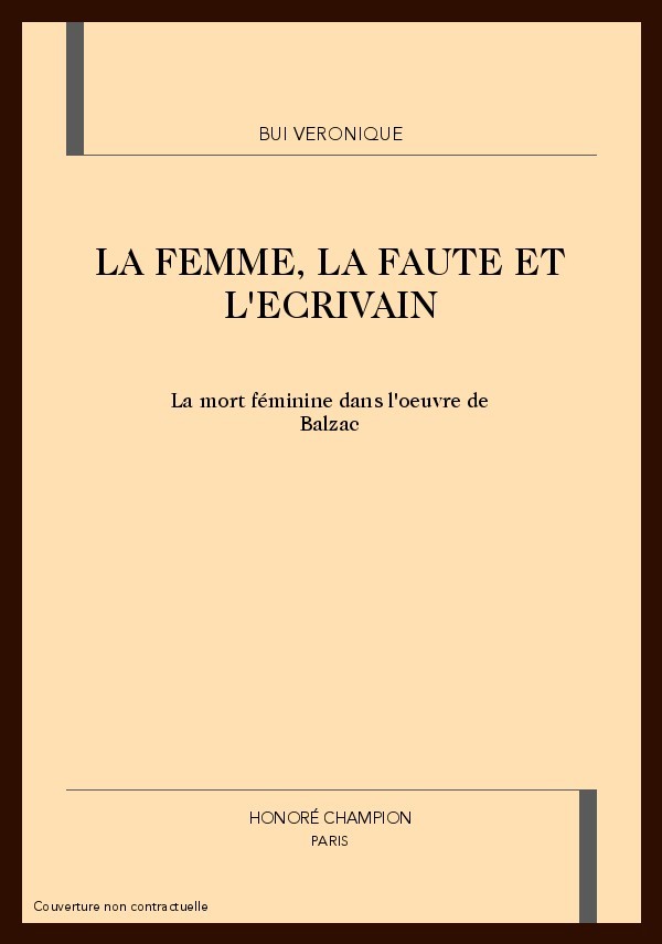 LA FEMME, LA FAUTE ET L'ECRIVAIN