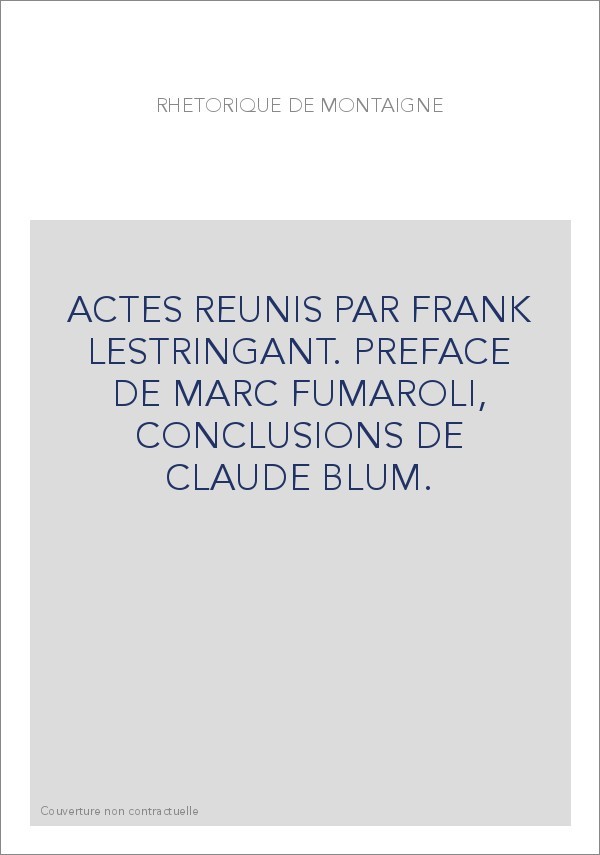 RHETORIQUE DE MONTAIGNE