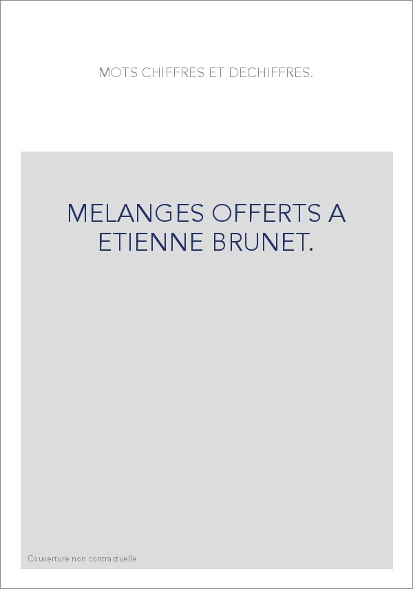 MOTS CHIFFRES ET DECHIFFRES.