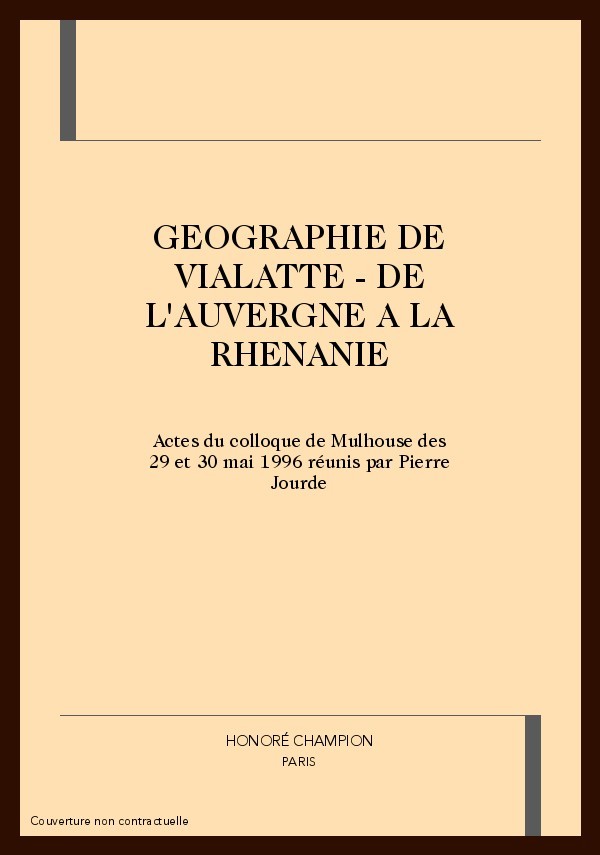 GEOGRAPHIE DE VIALATTE - DE L'AUVERGNE A LA RHENANIE