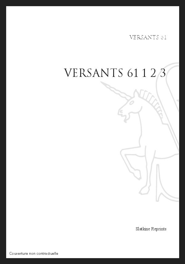 VERSANTS 61 3 FASCICULES FRANÇAIS - ITALIEN - ESPAGNOL