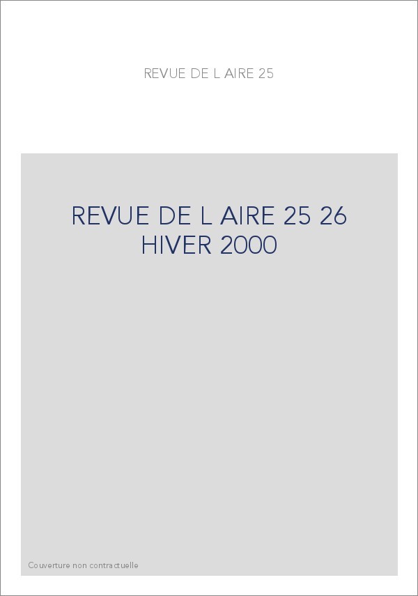 REVUE DE L AIRE 25 26 HIVER 2000